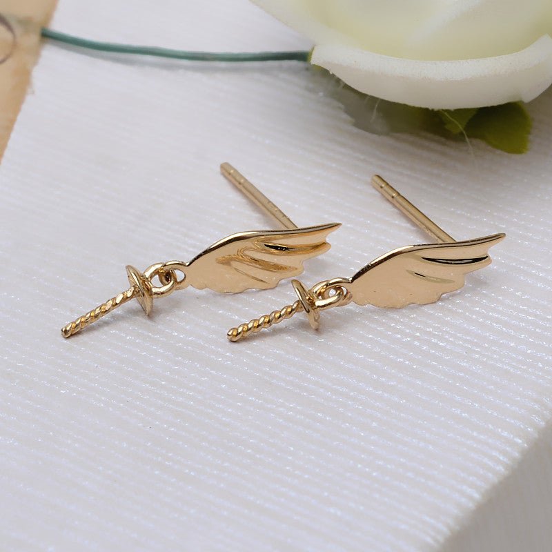 Angel Earrings Gold Wing Earrings-Jewearrings