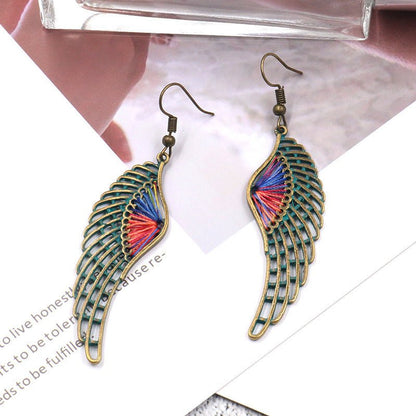 Angel Earrings Hollow Alloy Wings-Jewearrings