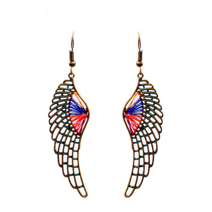 Angel Earrings Hollow Alloy Wings-Jewearrings