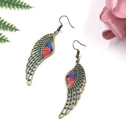 Angel Earrings Hollow Alloy Wings-Jewearrings