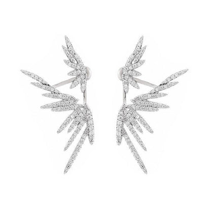 Angel Earrings Irregular Back Hanging Earrings-Jewearrings