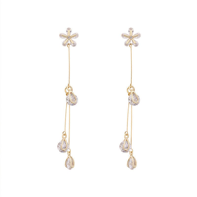 Angel Earrings Long Zircon Tassel-Jewearrings