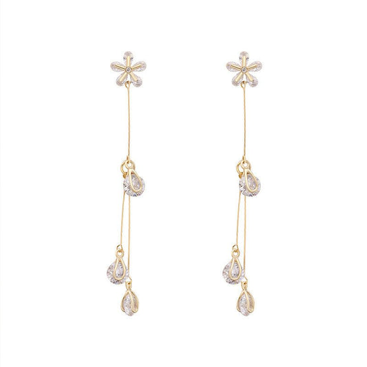 Angel Earrings Long Zircon Tassel-Jewearrings