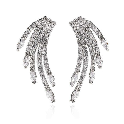 Angel Earrings Medium Zircon Studs-Jewearrings