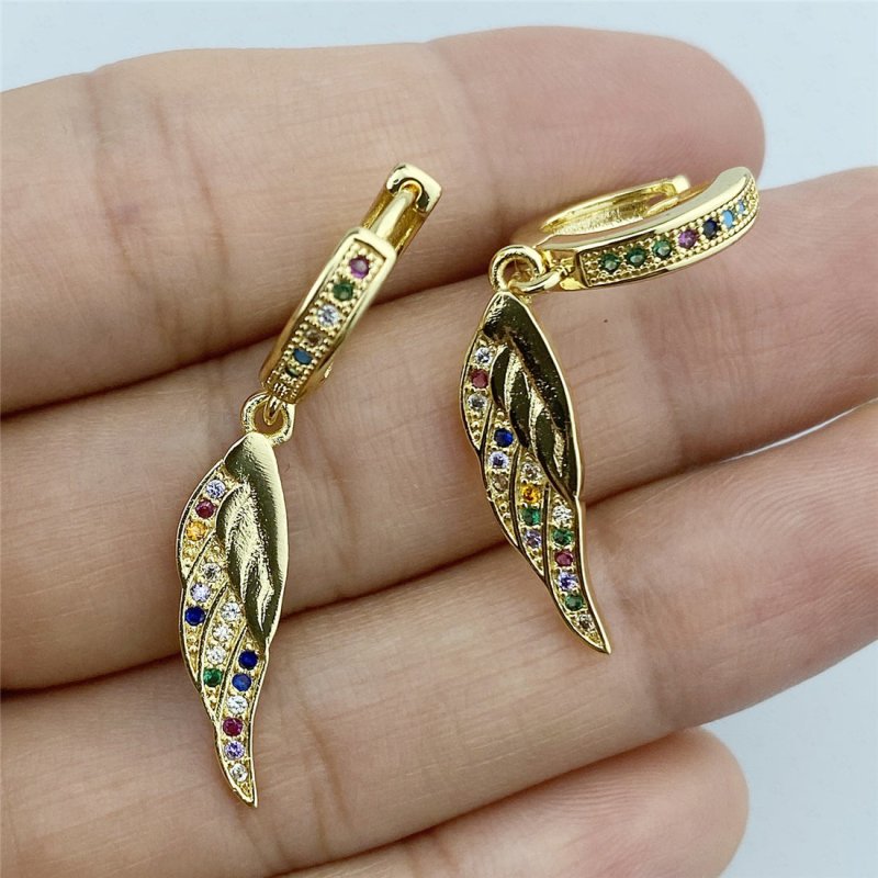 Angel Earrings Micro-Inlaid Zircon Wings-Jewearrings