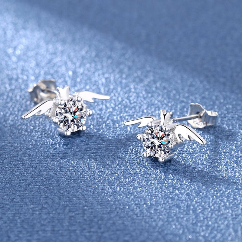 Angel Earrings Moissanite Studs-Jewearrings