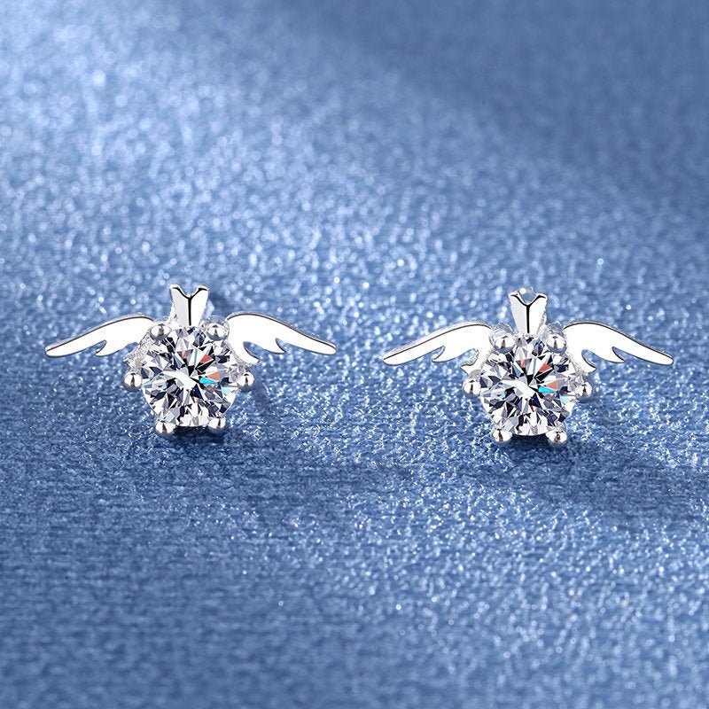 Angel Earrings Moissanite Studs-Jewearrings