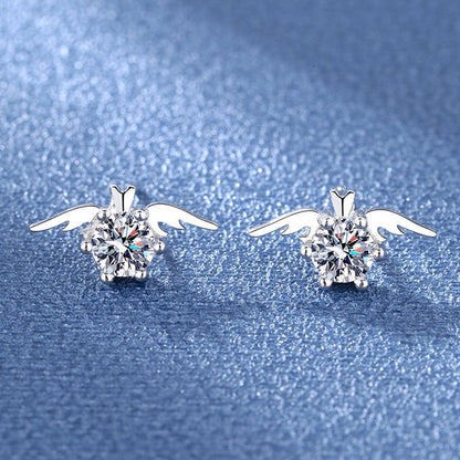 Angel Earrings Moissanite Studs-Jewearrings