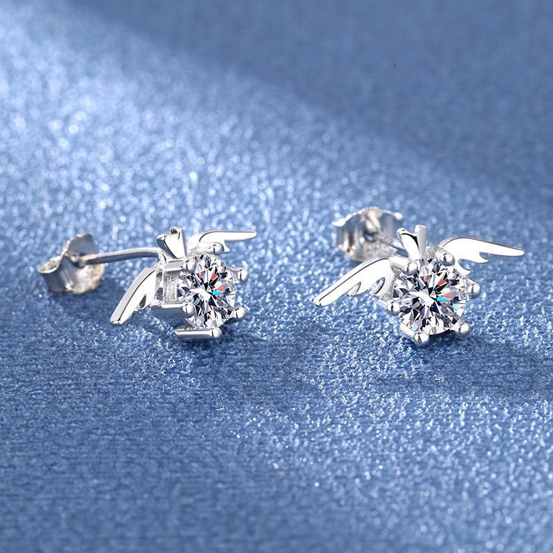 Angel Earrings Moissanite Studs-Jewearrings