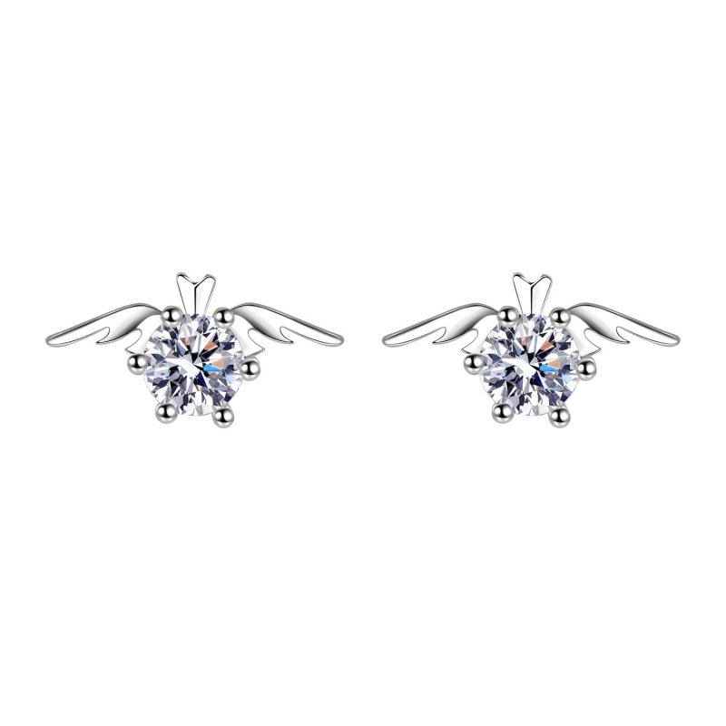 Angel Earrings Moissanite Studs-Jewearrings