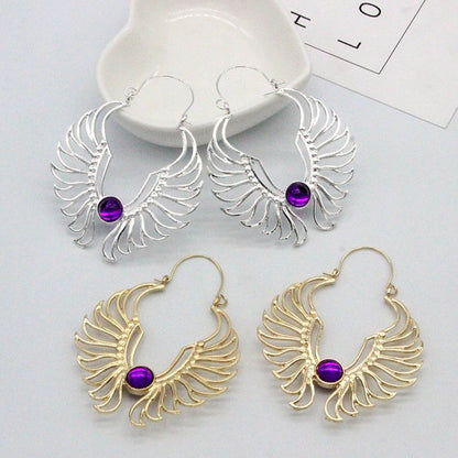 Angel Earrings Purple Diamond-Jewearrings