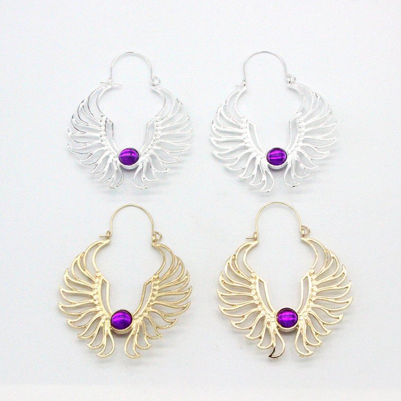 Angel Earrings Purple Diamond-Jewearrings