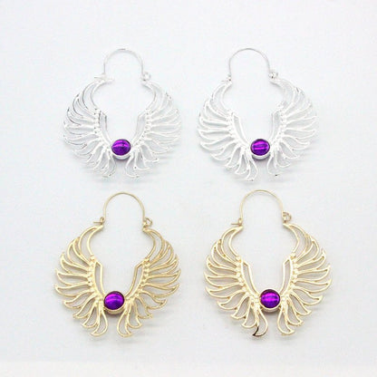 Angel Earrings Purple Diamond-Jewearrings