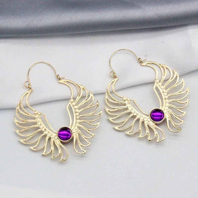 Angel Earrings Purple Diamond-Jewearrings