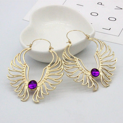 Angel Earrings Purple Diamond-Jewearrings