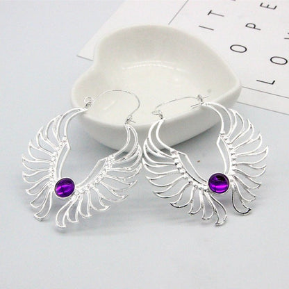 Angel Earrings Purple Diamond-Jewearrings