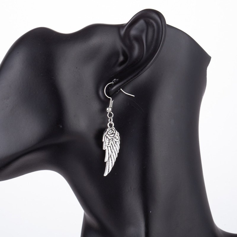 Angel Earrings Rose Wings Gothic-Jewearrings