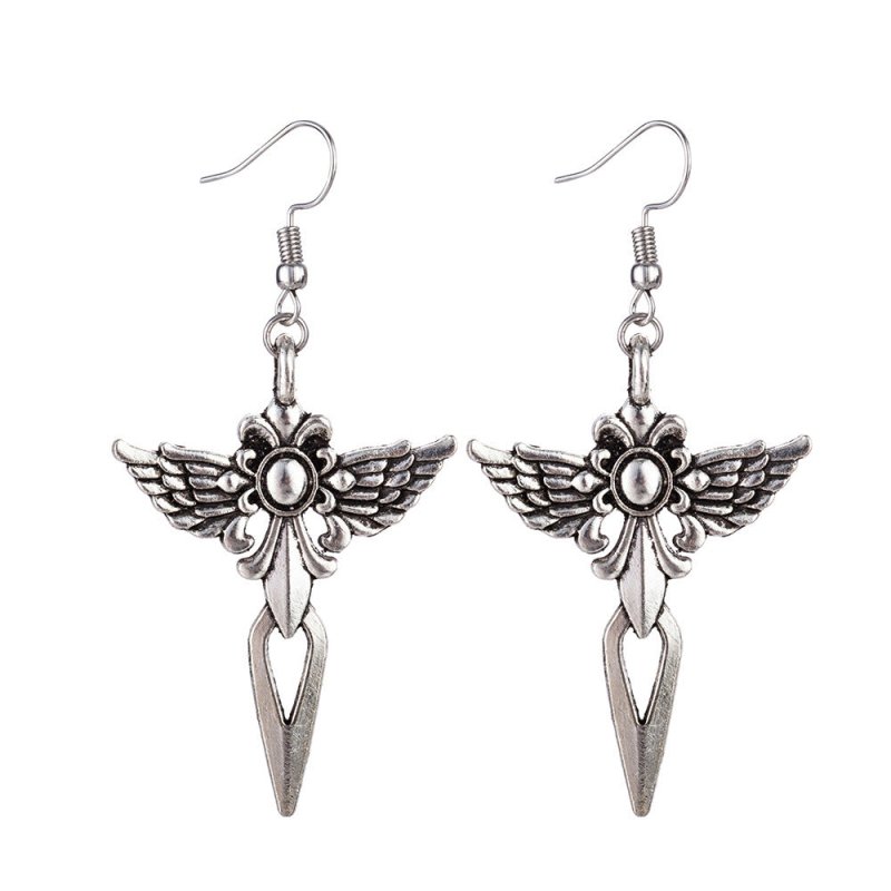 Angel Earrings Rose Wings Gothic-Jewearrings