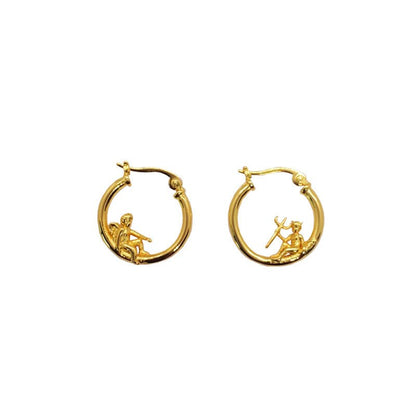 Angel Earrings Silver Demon Hoops-Jewearrings