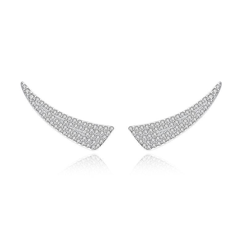 Angel Earrings Silver Diamond Wings-Jewearrings