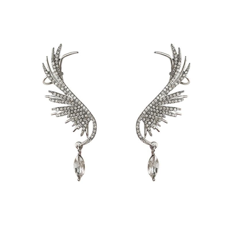 Angel Earrings Silver Wing-Jewearrings