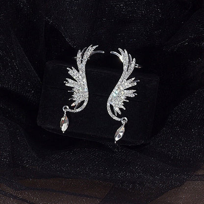 Angel Earrings Silver Wing-Jewearrings