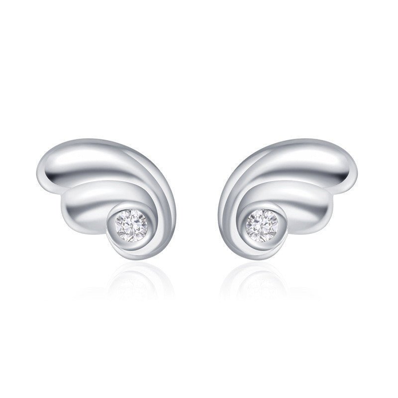 Angel Earrings Silver Wing Studs-Jewearrings