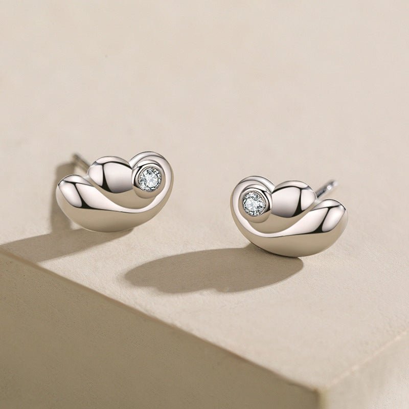 Angel Earrings Silver Wing Studs-Jewearrings