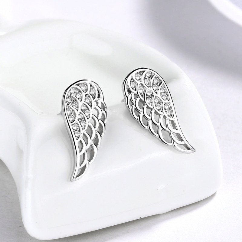 Angel Earrings Sterling Silver Wings-Jewearrings