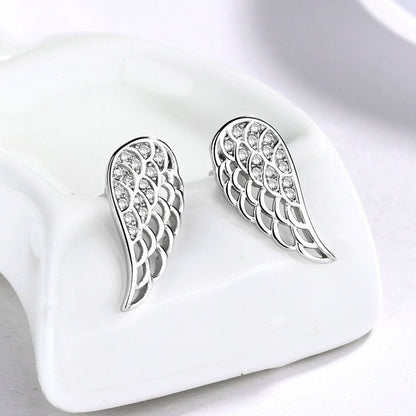 Angel Earrings Sterling Silver Wings-Jewearrings