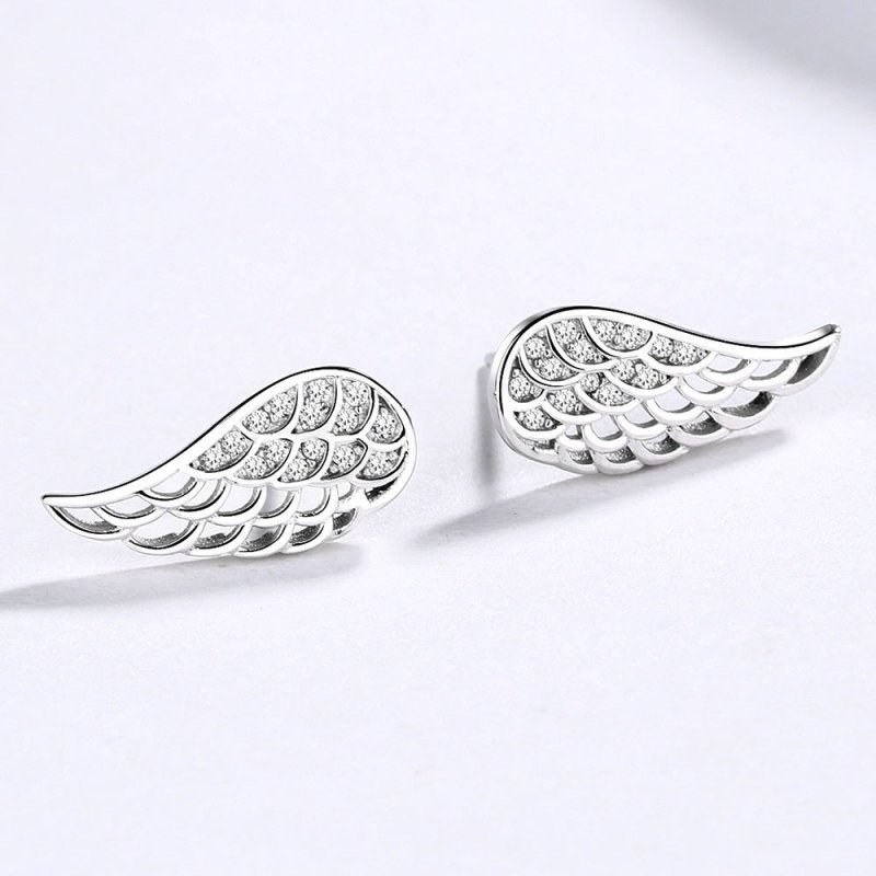 Angel Earrings Sterling Silver Wings-Jewearrings