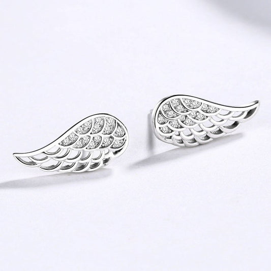 Angel Earrings Sterling Silver Wings-Jewearrings