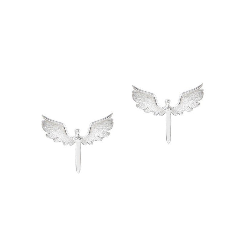 Angel Earrings Sterling Silver Wings-Jewearrings