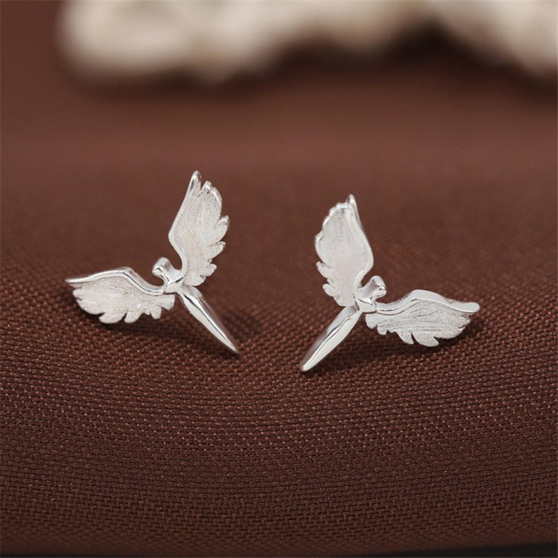 Angel Earrings Sterling Silver Wings-Jewearrings