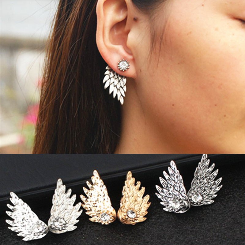 Angel Earrings Stud with Diamonds-Jewearrings