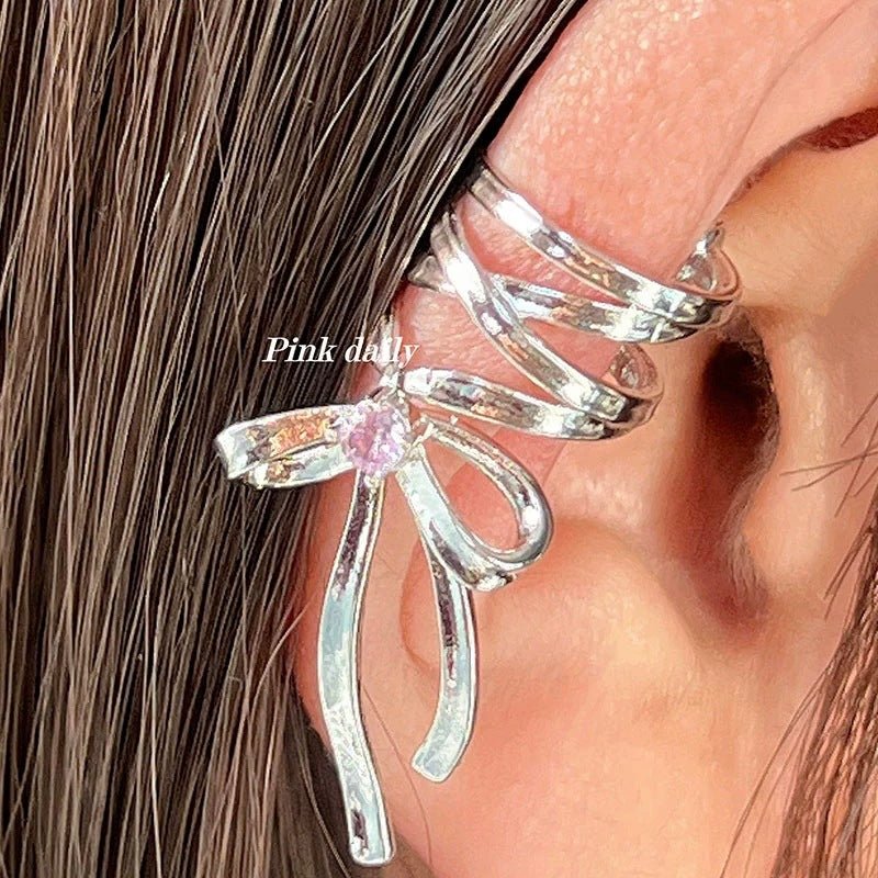 Angel Earrings: Stylish Ribbon Bow-knot Ear Cuff-Jewearrings