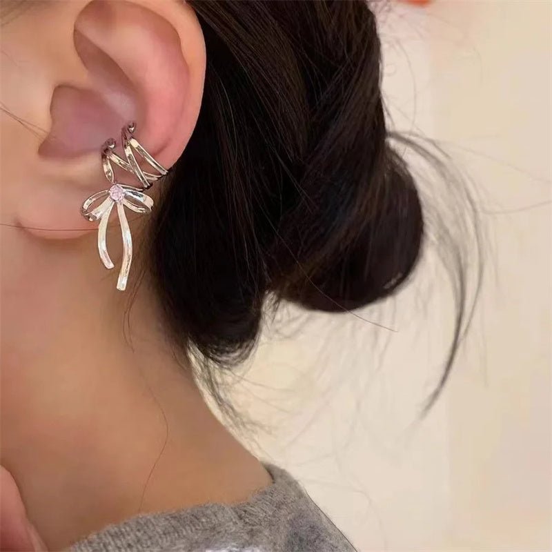 Angel Earrings: Stylish Ribbon Bow-knot Ear Cuff-Jewearrings