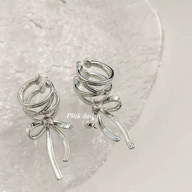 Angel Earrings: Stylish Ribbon Bow-knot Ear Cuff-Jewearrings