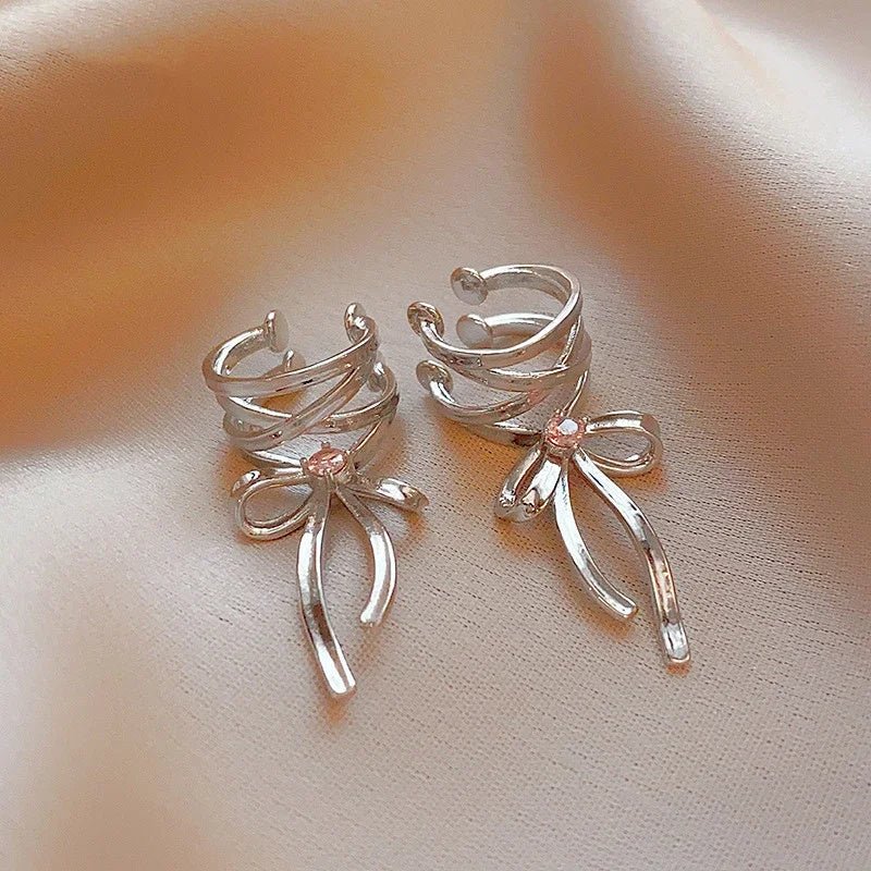 Angel Earrings: Stylish Ribbon Bow-knot Ear Cuff-Jewearrings