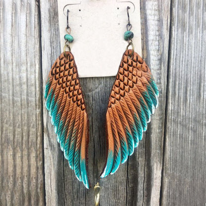 Angel Earrings Two-tone Leather-Jewearrings