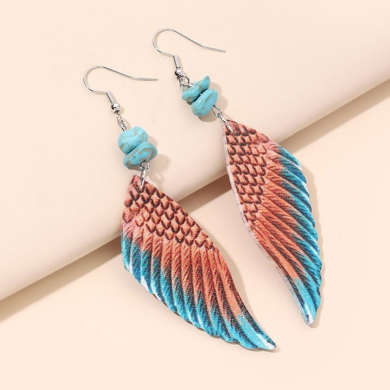 Angel Earrings Two-tone Leather-Jewearrings