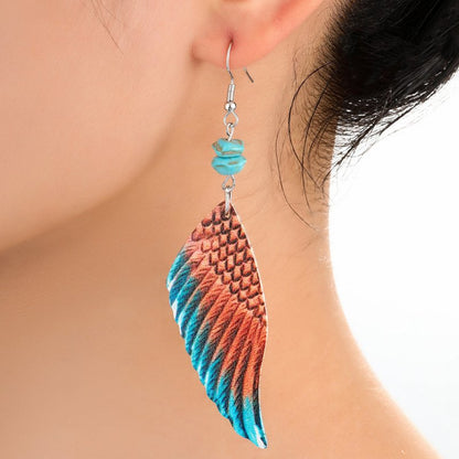 Angel Earrings Two-tone Leather-Jewearrings