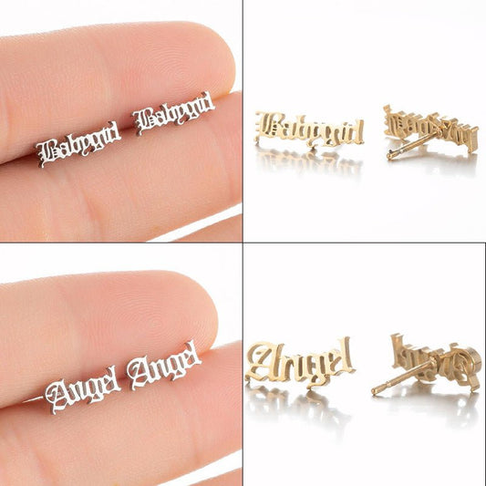 Angel Earrings Vintage Alphabet Earrings-Jewearrings