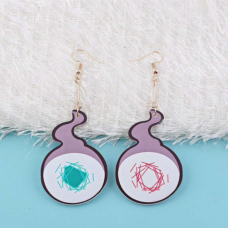 Anime Toilet-Bound Hanako-kun Earrings Yugi Amane Acrylic Fire Pendant Earrings-Jewearrings