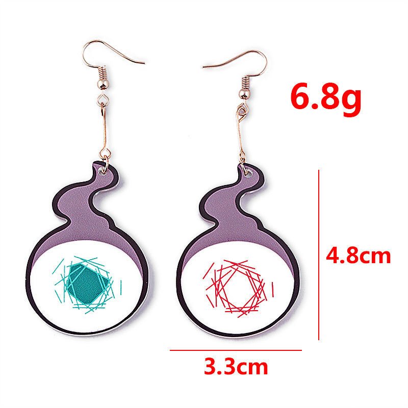 Anime Toilet-Bound Hanako-kun Earrings Yugi Amane Acrylic Fire Pendant Earrings-Jewearrings