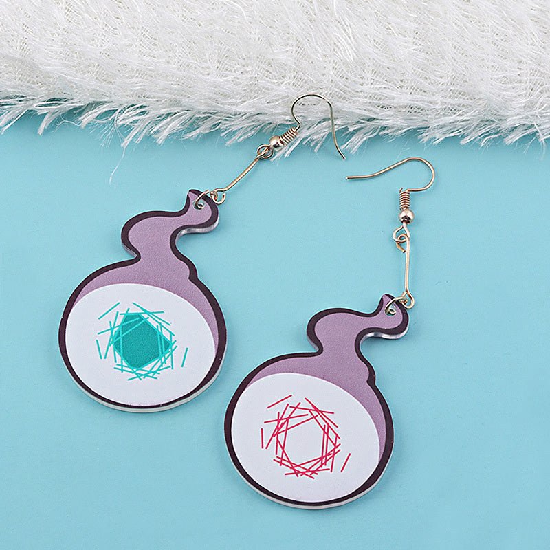 Anime Toilet-Bound Hanako-kun Earrings Yugi Amane Acrylic Fire Pendant Earrings-Jewearrings