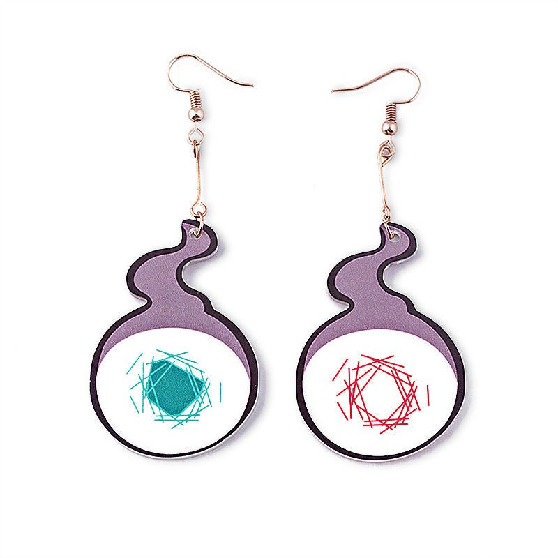 Anime Toilet-Bound Hanako-kun Earrings Yugi Amane Acrylic Fire Pendant Earrings-Jewearrings