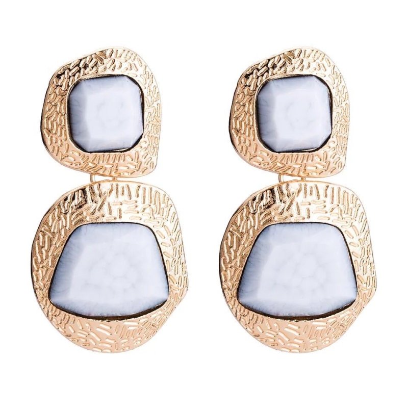 Artificial Gemstone Gold Earrings Female Retro Autumn Earrings-Jewearrings