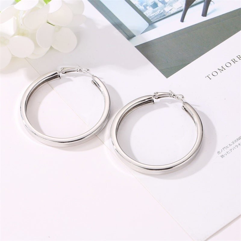 Ashion Big Hoop Earrings For Women Gold Silver Colour-Jewearrings