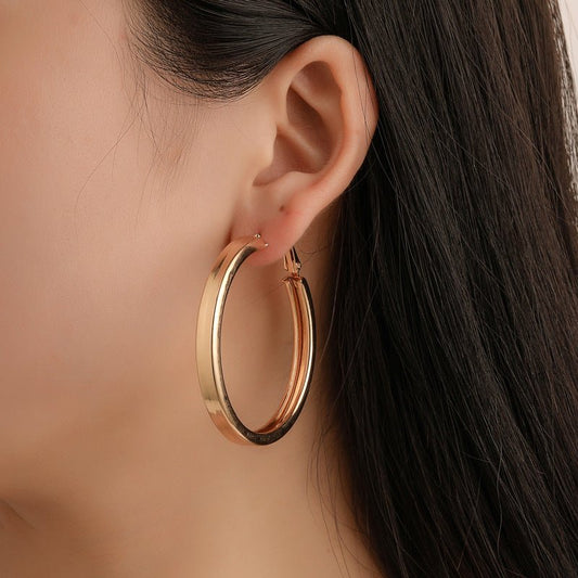 Ashion Big Hoop Earrings For Women Gold Silver Colour-Jewearrings